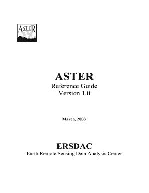 Fillable Online ASTER Reference Guide ASTER SCIENCE PROJECT Fax Email