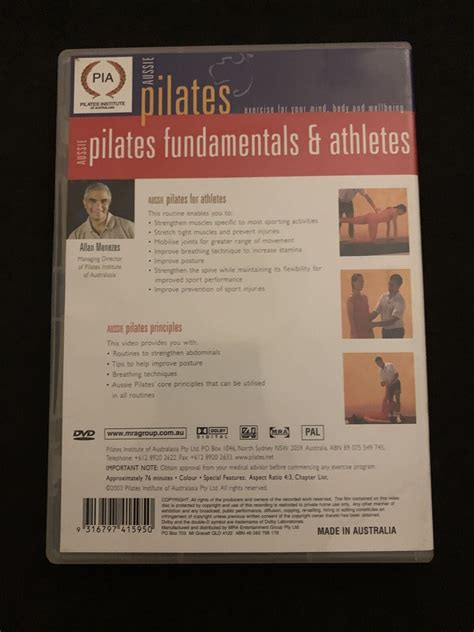 Aussie Pilates Fundamentals And Athletes Dvd 2003 Region 4 Retro Unit