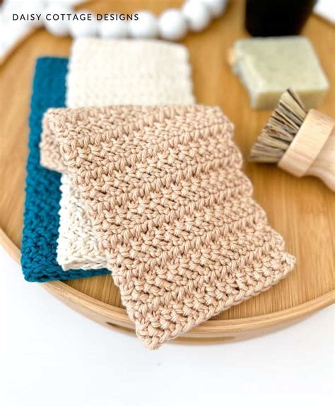 9 Easy Crochet Dishcloth Patterns Beginner Friendly Daisy Cottage