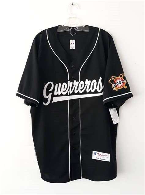 Camisola Jersey B Isbol Guerreros Oaxaca Negra Bordada En