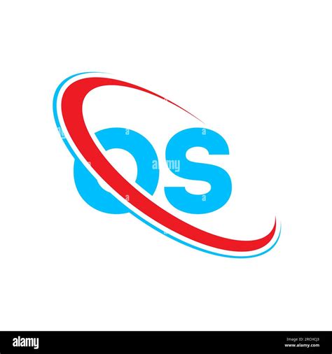 Os O S Letter Logo Design Initial Letter Os Linked Circle Upercase Monogram Logo Red And Blue