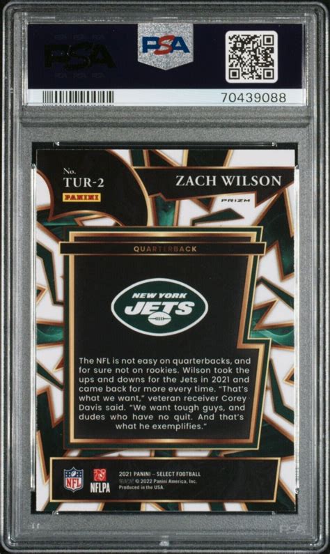 Panini Select Turbocharged Silver Prizm Tur Zach Wilson Rc