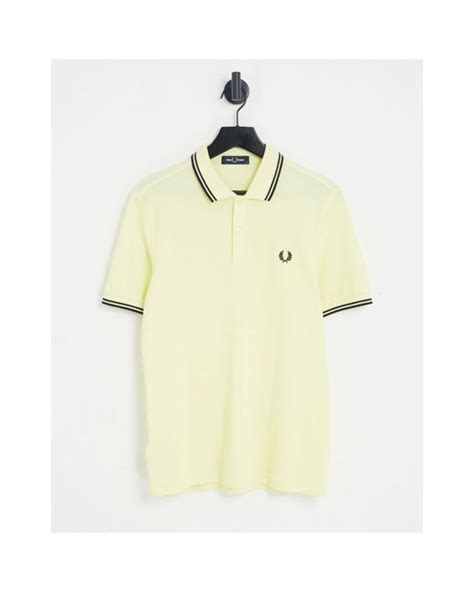 Fred Perry Twin Tipped Polo Shirt In Yellow For Men Lyst