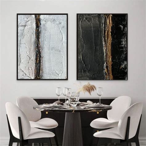 Диптих «Чёрное-белое». Картины на заказ Фактурные панно для интерьера в ...