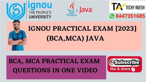 IGNOU BCA MCA Practical Exam IGNOU Java Practical Solution IGNOU