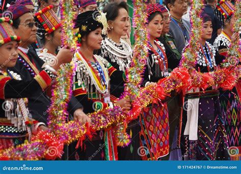 Aung San Suu Kyi Myitkyina Kachin Festival Editorial Photography