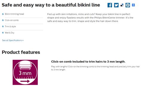 Philips Female Trim Style Wet Dry Bikini Trimmer Shaver BRT381