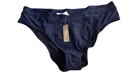 J Crew Criss Cross Front Cheeky Bikini Bottom In Blue Lyst