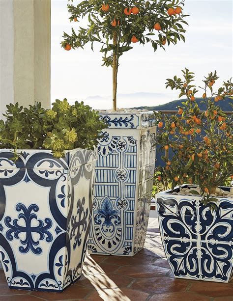 Inspired By Handpainted Mediterranean Tiles Our Santorini Planters