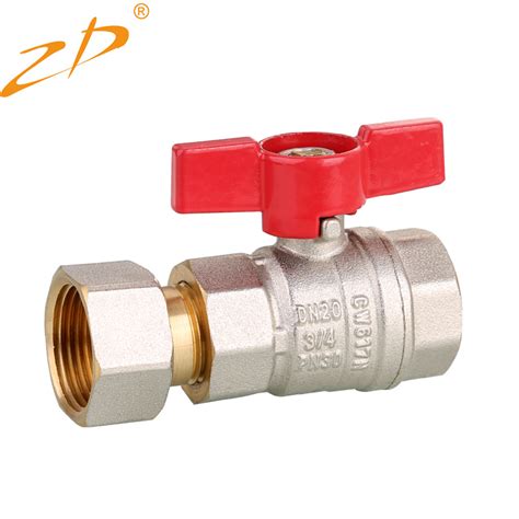 Female Nickel Surface Butterfly Handle Ball Valve With Flexible Connector China Pumbing Valve