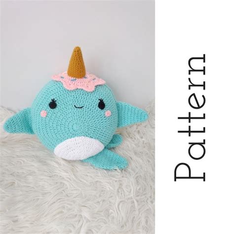 Crochet Whale Pattern Crochet Narwhal Pillow Crochet Etsy