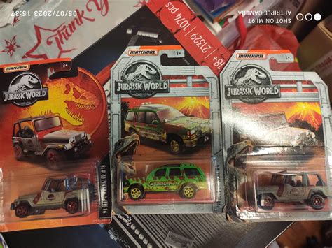 Hot Wheels Matchbox Jurassic World Park 93 Jeep Wrangler Clean 18 Dirty 29 Ford Explorer 4 HW