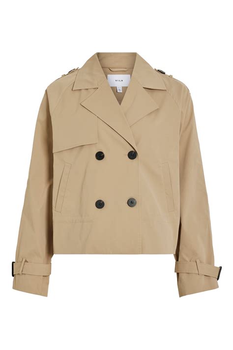 Trench coat curto botões Gabardines para mulher Cortefiel