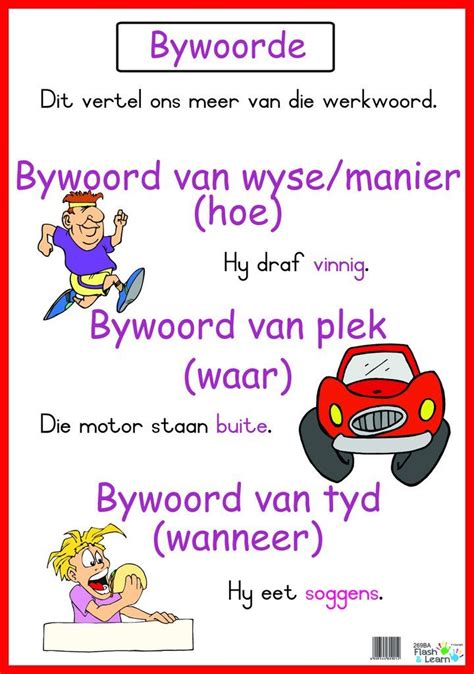 Bywoorde - Flash&Learn | Afrikaans language, Language worksheets, Kids preschool learning