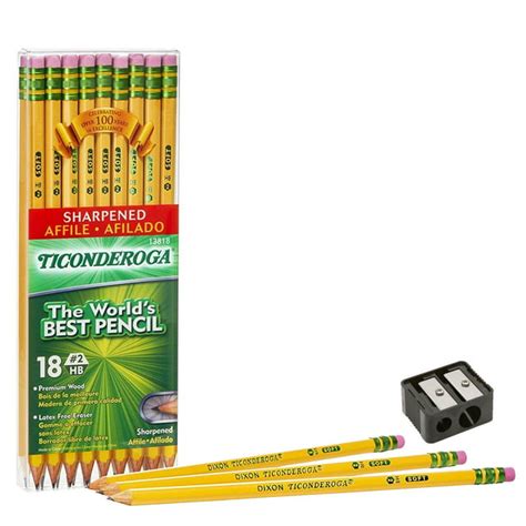 Ticonderoga Pencils 2 Soft Sharpened 18 Ct With Free Sharpener