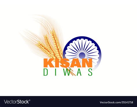 For Indian Day Kisan Diwas Means Farmer Days Vector Image