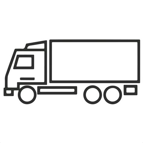 Pictogram Of Truck Minimal Line Icon Transportation Illustration