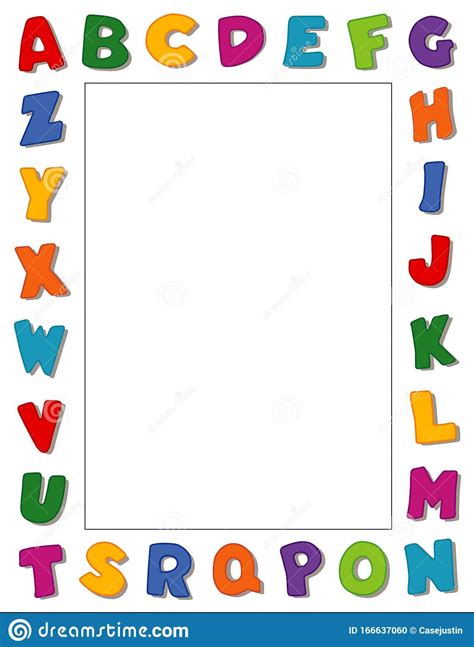 Alphabet Picture Frame, Portrait Stock Vector - Illustration of ...