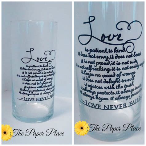 Custom Unity Vase Bible Verse Unity Vase 1 Corinthians 134 8