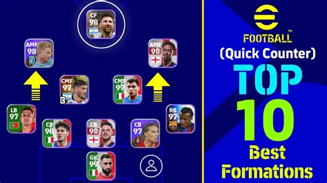 Top 10 Quick Counter Best Formation In Efootball 2023 Mobile Best