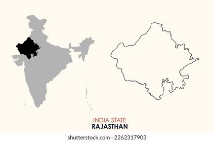 Map Rajasthan Map Rajasthan Indian Map Stock Vector Royalty Free