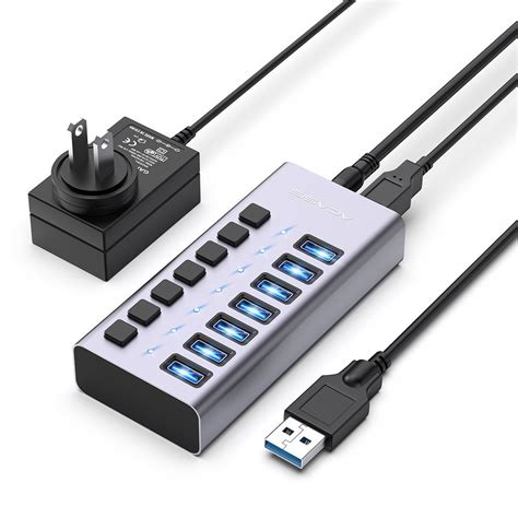 Powered USB Hub - ACASIS 7 Ports 36W USB 3.0 Data Hub - with Individual ...