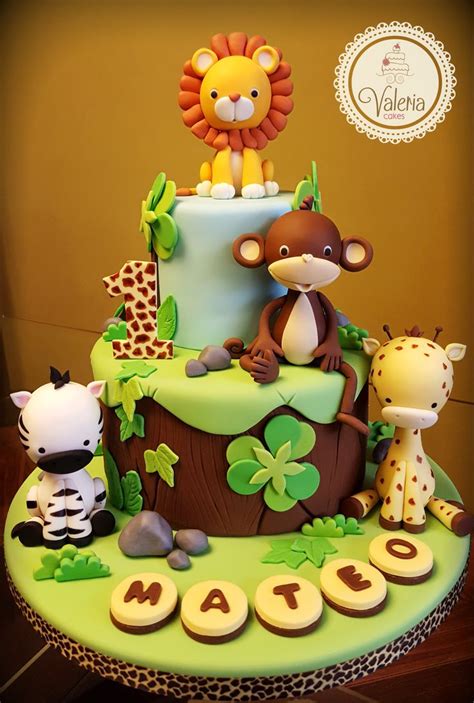 Baby Safari Animal Cake ️ Tierna Torta De Safari Bebé Torta Safari