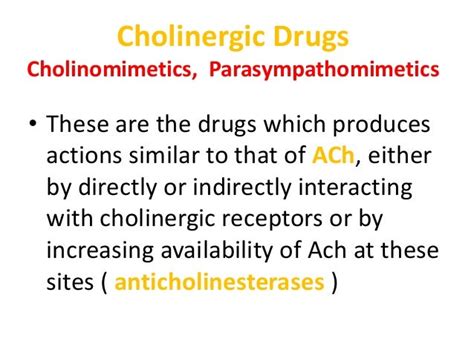 Pharmacology Cholinergic Agonist