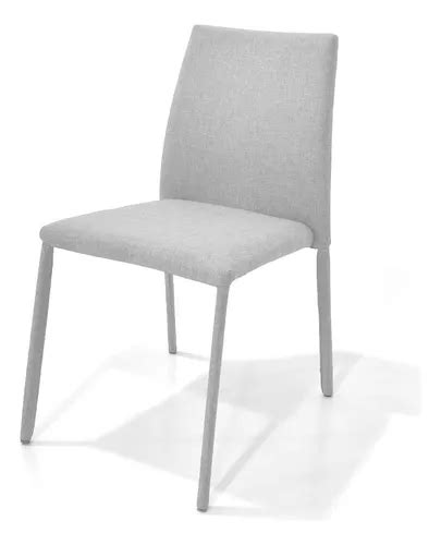 Silla Para Comedor Lugo En Tela Asiento Plateado Cuotas Sin Inter S