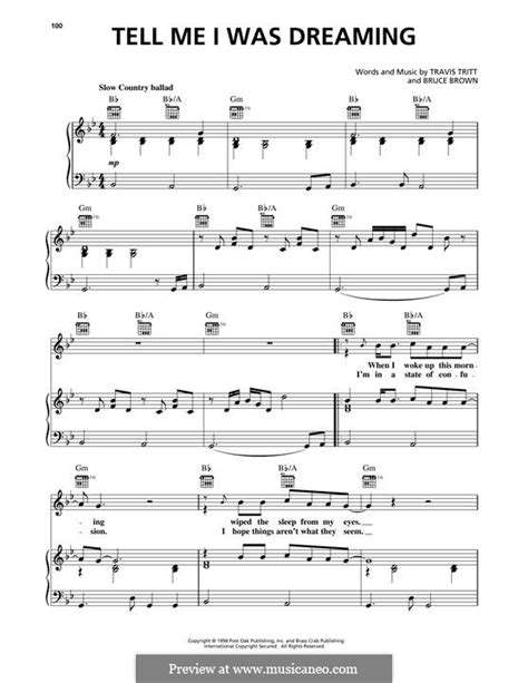 Tell Me I Was Dreaming by B. Brown, T. Tritt - sheet music on MusicaNeo