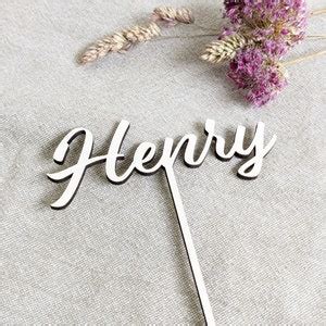 Namen Cake Topper Personalisiert Aus Holz Etsy