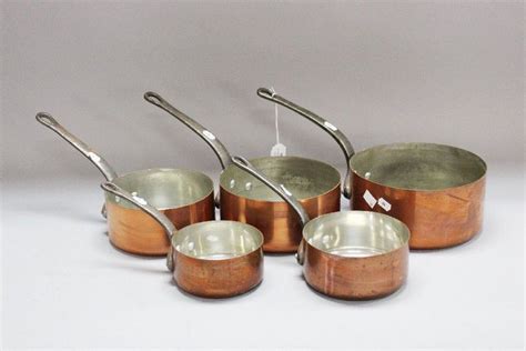 Antique French Copper Saucepan Set Copper Metalware