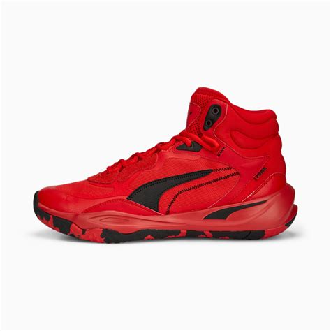 Playmaker Pro Mid Unisex Basketball Shoes For All Time Red Puma Black