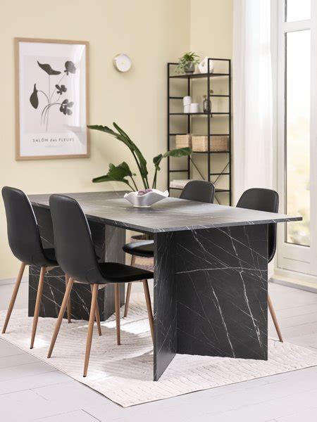 KRONDAL L180 Table Marble 4 JONSTRUP Chairs Black Oak JYSK