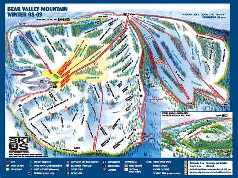 Bear Valley Mountain Resort Ski Trail Map - Bear Valley California ...