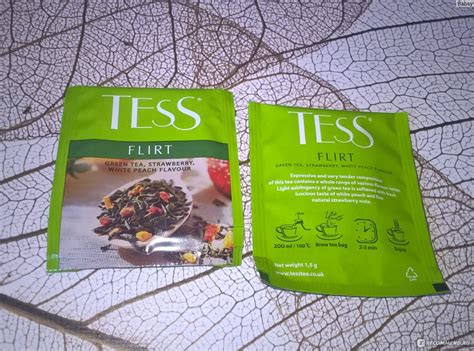 Зеленый чай с добавками Tess Flirt со вкусом клубники и ароматом белого ...