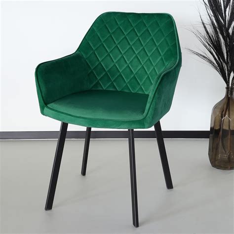 Eetkamerstoel Set Van Yurgan Velvet Groen Aq Living