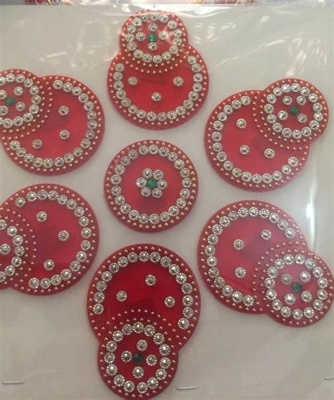 Round Red Acrylic Rangoli Packaging Type Packet Size Dimension