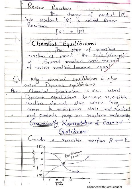 Solution Chemical Equilibrium Notes For Class Th Studypool