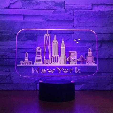 Lampe Dillusion Doptique D New York Architecture Led Veilleuse Jouet