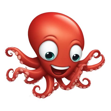 Red Cartoon Octopus Sad With Mouth Down Ai Emoji Generator