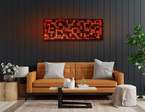 Led Wall Art Wood Panel LED Wall Light Wall Art Wood Pixel - Etsy