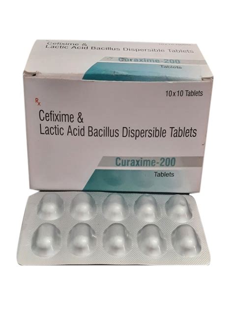 Cefixime Lactic Acid Bacillus Dispersible Tablet 200 Mg At Rs 380 Box