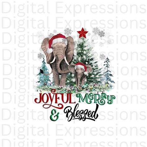 Christmas Elephant PNG Elephant Clipart Instant Download Printable Christmas Ornament Png Coffee ...