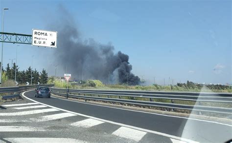 Fiamme Sulla Roma Fiumicino Vicino Ai Binari Treni Sospesi E Traffico