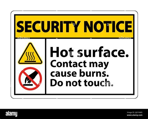 Seurity Notice Hot Surface Do Not Touch Symbol Sign Isolate On White Background Vector