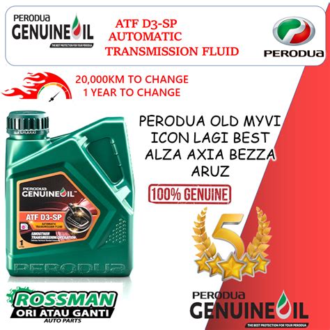 Genuine Perodua ATF D3 SP Gear Oil 1 Liter Original Alza Myvi Axia