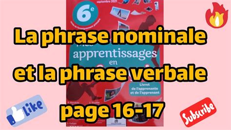 Mes apprentissages en français 6ème année 2021 page 16 grammaire la