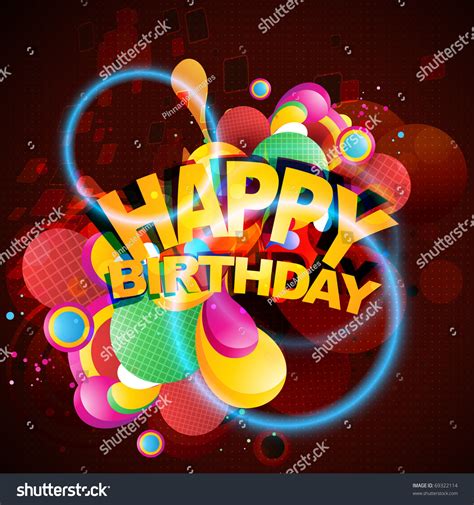 Colorful Funky Birthday Illustration Design 69322114 Shutterstock