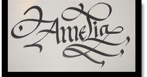 Calligraphy Art: French names, Amelia